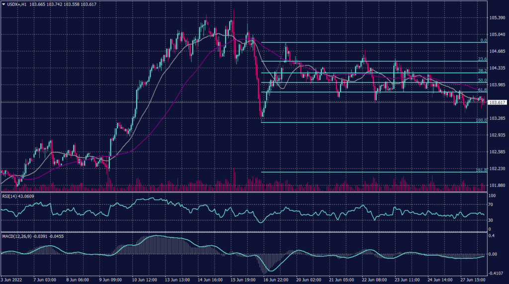 US Dollar Index Graph candle for 28 June 2022